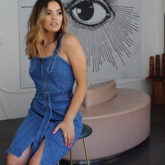 Denim Fitted Dress - Picture 1 of 3